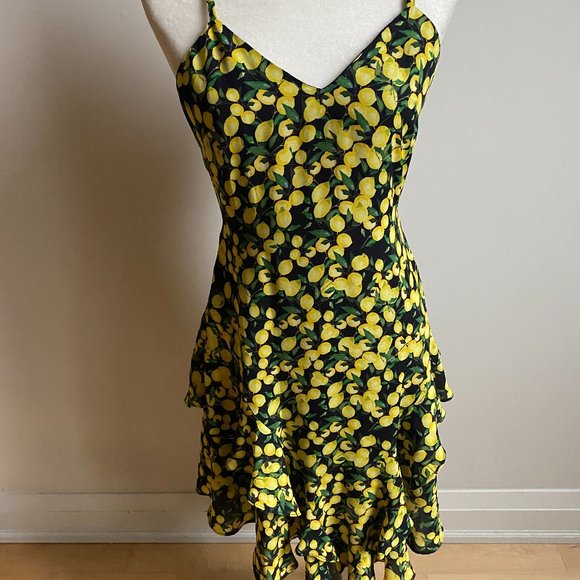 Parker Dresses & Skirts - Parker lemon tiered asymmetrical sz small Dress